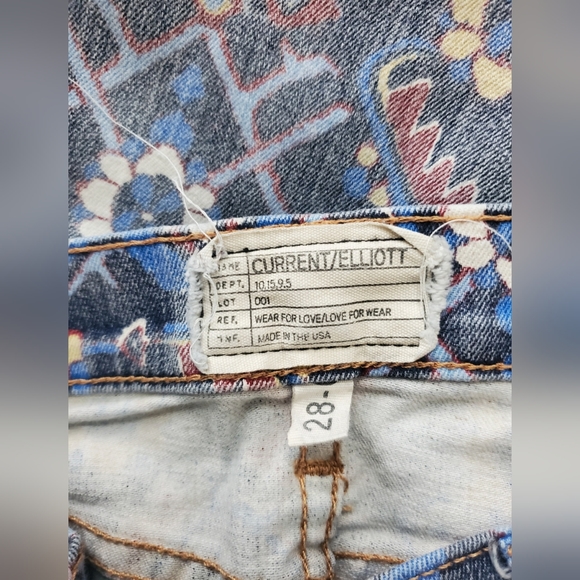 Current/Elliot Ankle Skinny Aztec Print Jeans Size 28-0 - Picture 7 of 10